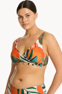 Bikini Tops|Sea Level Tropaluxe Cross Front Bra Khaki