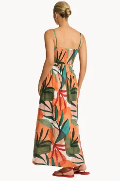 Dresses|Sea Level Tropaluxe Cutaway Bandeau Dress Khaki