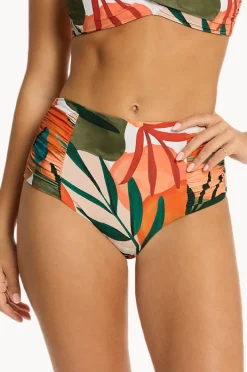 Bottoms|Sea Level Tropaluxe Gathered High Waist Pant Khaki