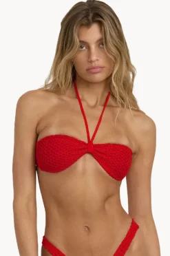Bikini Tops|Billabong Twisted Tides Halter Bandeau Red