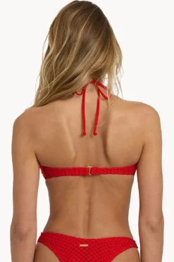 Bikini Tops|Billabong Twisted Tides Halter Bandeau Red