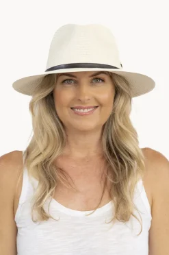 Headwear|Headwear|Sundaise Unisex Short Brim Panama Hat Ivory