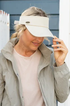 Headwear|Headwear|Sundaise Unisex Washed Visor Ivory