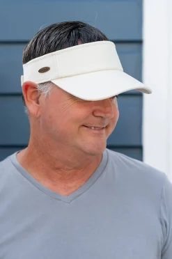 Headwear|Headwear|Sundaise Unisex Washed Visor Ivory