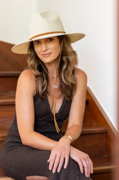 Headwear|Headwear|Sundaise Unisex Wide Brim Panama Hat Ivory