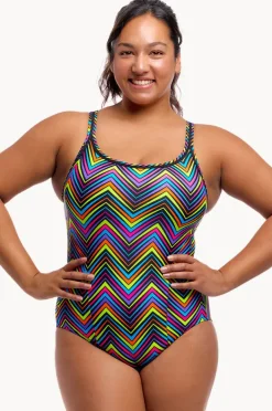 One Pieces|Funkita Up Down Locked In Lucy One Piece Black/multi