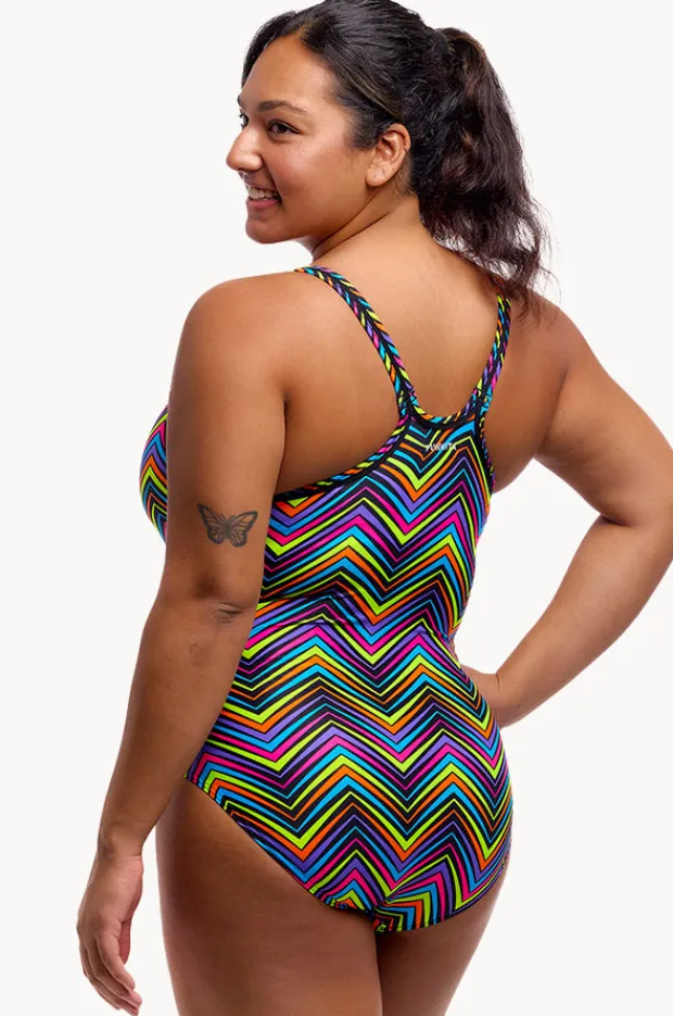 One Pieces|Funkita Up Down Locked In Lucy One Piece Black/multi