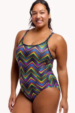 One Pieces|Funkita Up Down Locked In Lucy One Piece Black/multi