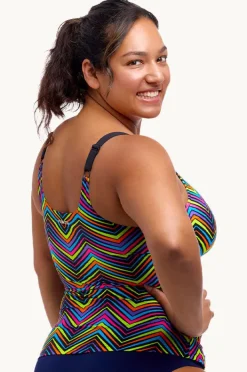 Tankini Tops|Funkita Up Down Scoop Neck Tankini Separate Black/multi