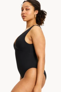 One Pieces|Modibodi V Plunge One Piece BLACK