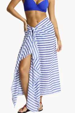 Sarongs|Sea Level Vacay Long Sarong Blue