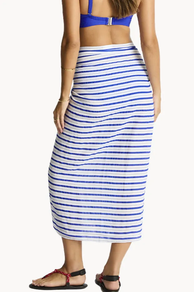 Sarongs|Sea Level Vacay Long Sarong Blue