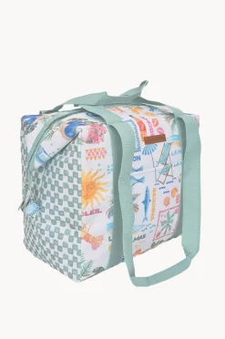 Cooler Bags|Picnic Vibes|Annabel Trends Vacay Picnic Box Cooler Bag White/Green