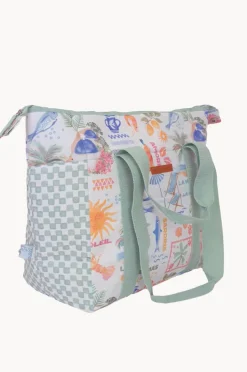 Cooler Bags|Picnic Vibes|Annabel Trends Vacay Picnic Box Cooler Bag White/Green