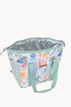Cooler Bags|Picnic Vibes|Annabel Trends Vacay Picnic Box Cooler Bag White/Green