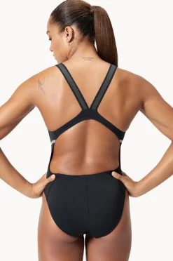 One Pieces|Speedo Vanquisher Movement Back One Piece Black/Silver