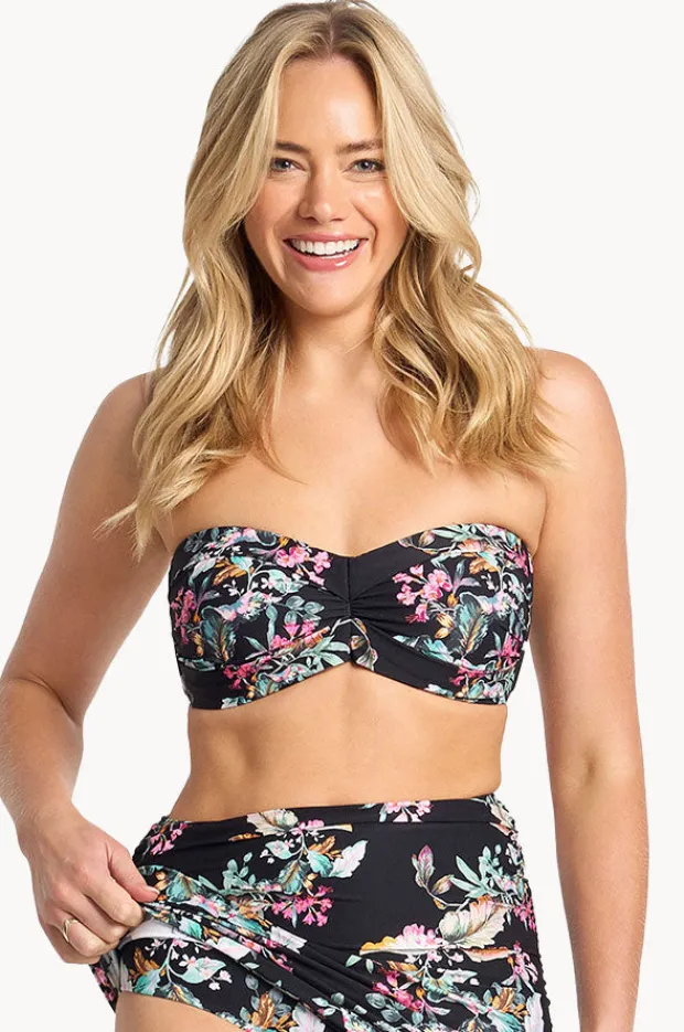Bikini Tops|Sunseeker Viola D/DD Cup Wrap Bandeau Black