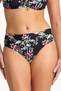 Bottoms|Sunseeker Viola Ruched Mid Rise Pant Black