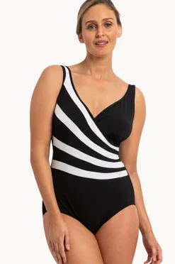 One Pieces|Poolproof Vogue Fan Splice Tank One Piece Black