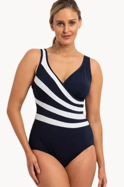 One Pieces|Poolproof Vogue Fan Splice Tank One Piece Navy