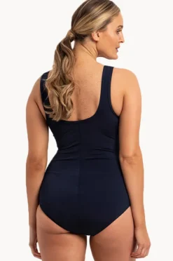 One Pieces|Poolproof Vogue Fan Splice Tank One Piece Navy