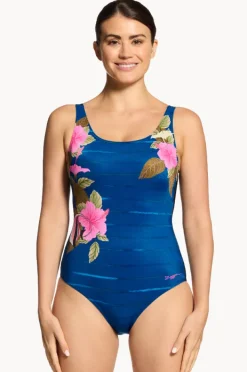 One Pieces|Zoggs Waterway Adjustable Scoopback One Piece Blue/black