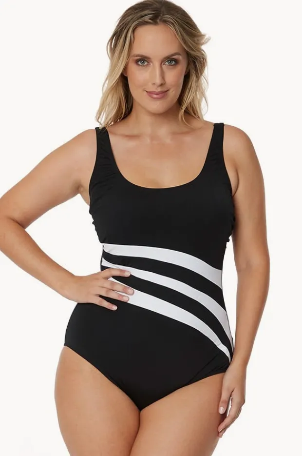 One Pieces|Poolproof Wave Spliced DD/E Cup One Piece BLACK