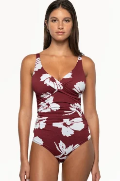 One Pieces|Nip Tuck Whispering Allure Louise One Piece Maroon
