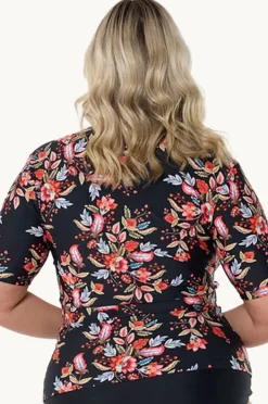 Rashies & Sunsuits|Capriosca Wild Berries Suntop Black/red