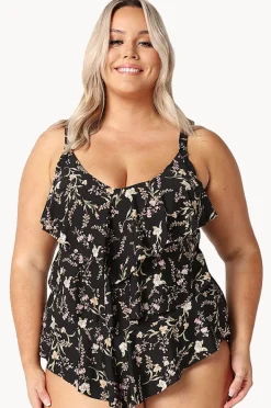 Tankini Tops|Capriosca Tiered Frill Tankini Separate Wildflowers