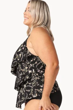 Tankini Tops|Capriosca Tiered Frill Tankini Separate Wildflowers