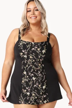 One Pieces|Capriosca Wide Strap Swim Dress Wildflowers