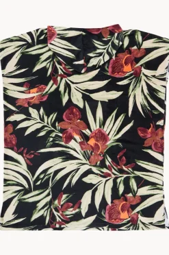 Towel Robes & Ponchos|Towel Robes & Ponchos|Roxy Wind Swept Floral Stay Magical Hooded Towel Black