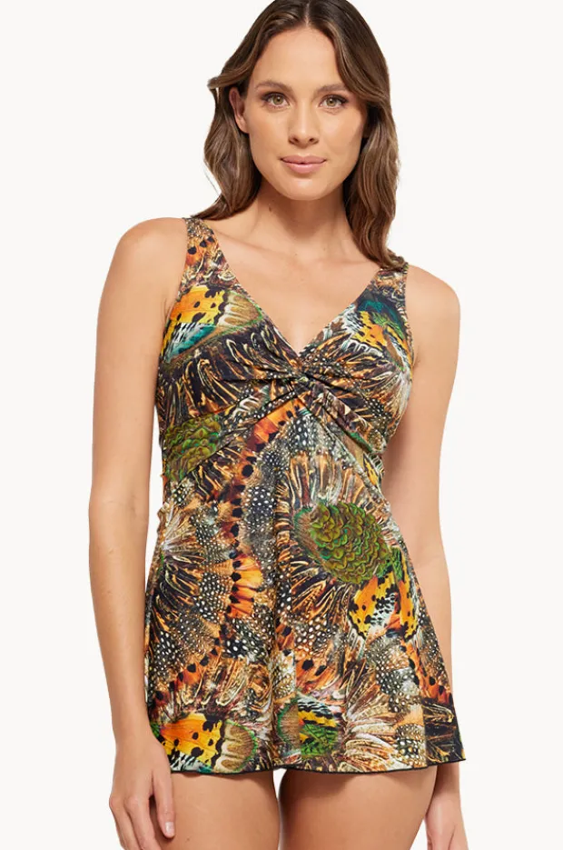 One Pieces|Togs Swimwear Zambia Twist Swim Dress Multi