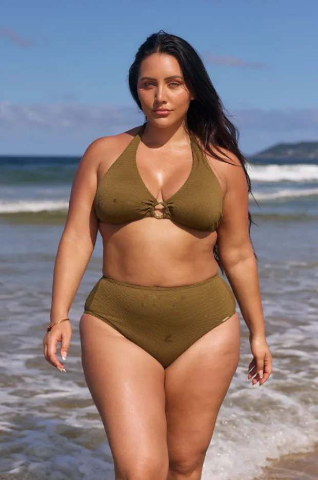 Bottoms|Capriosca Zanzibar High Rise Pant Khaki