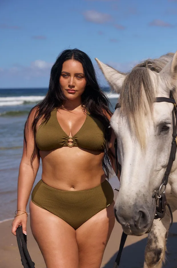 Bottoms|Capriosca Zanzibar High Rise Pant Khaki