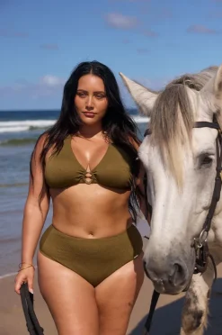 Bikini Tops|Capriosca Zanzibar Tri Khaki