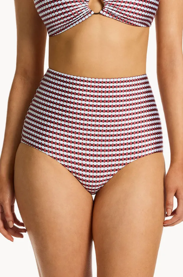 Bottoms|Jets Zarla Geo High Waist Boyleg Ruby