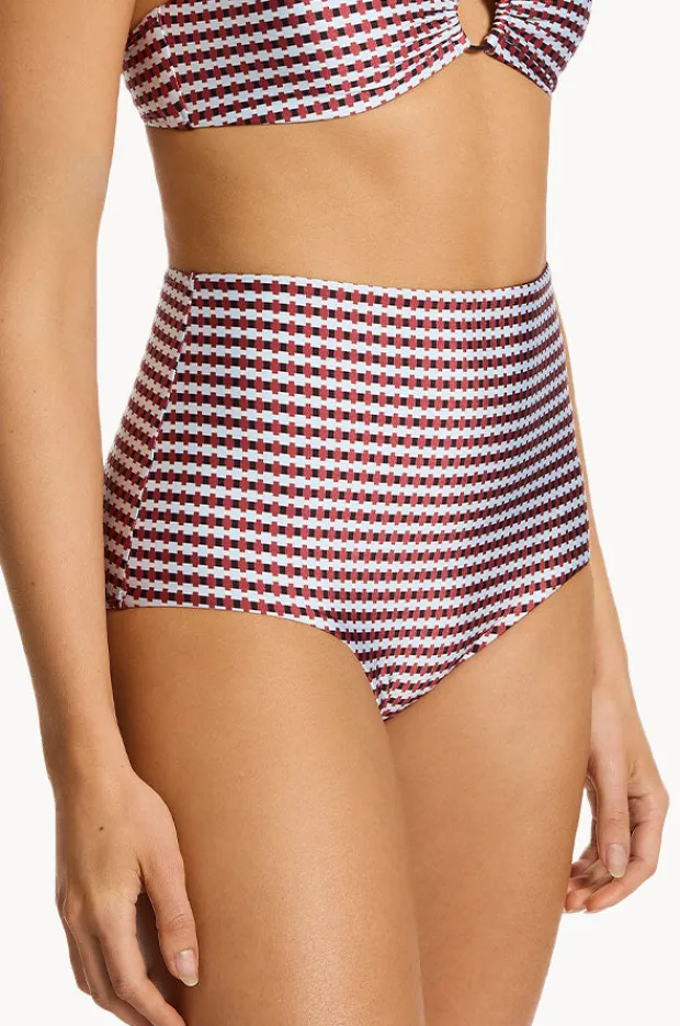 Bottoms|Jets Zarla Geo High Waist Boyleg Ruby