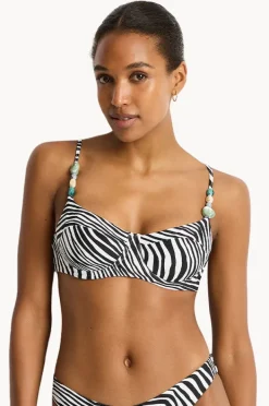Bikini Tops|Sea Level Zebralis Balconette Bra Black