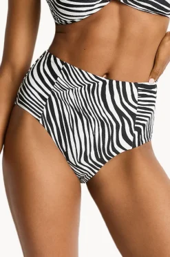 Bottoms|Sea Level Zebralis Panelled High Waist Pant Black