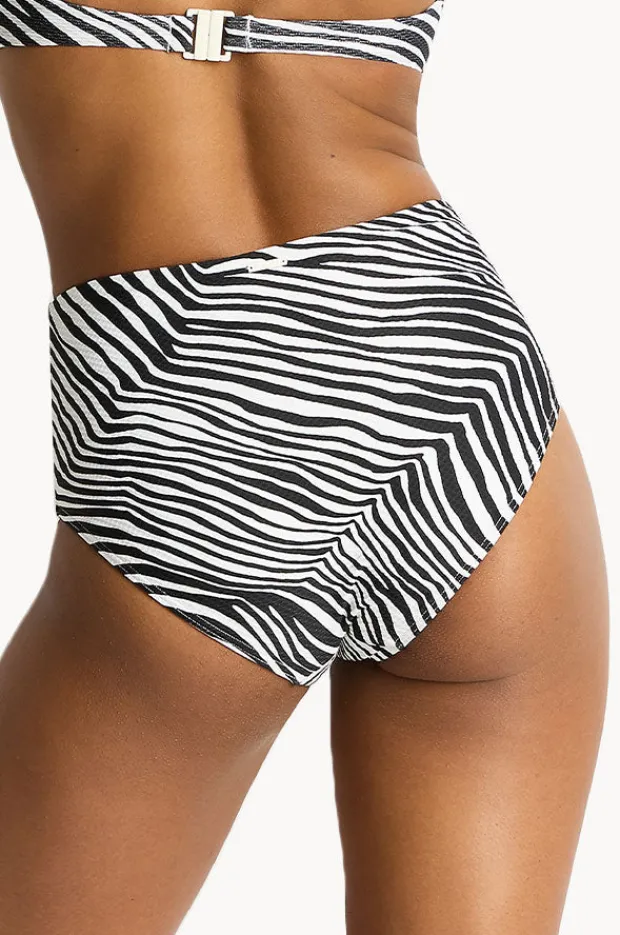 Bottoms|Sea Level Zebralis Panelled High Waist Pant Black