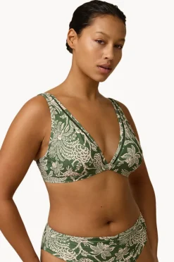 Bikini Tops|Monte u0026 Lou Zeni D/DD Cup Longline Tri Olive