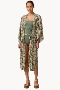 Overswim|Monte u0026 Lou Zeni Long Kimono Robe Olive