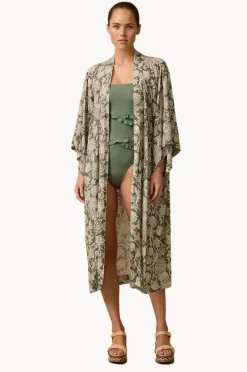 Overswim|Monte u0026 Lou Zeni Long Kimono Robe Olive