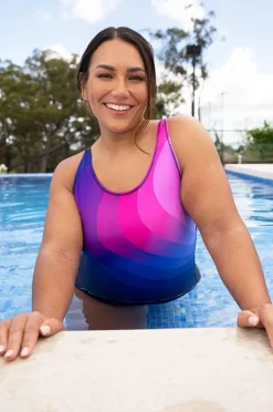 One Pieces|Zoggs Zephyr Scoopback One Piece Navy/pink