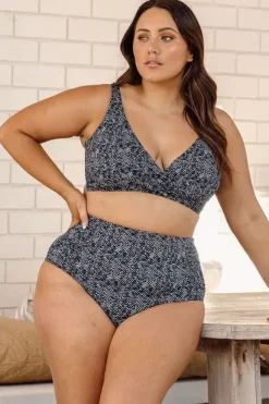 Bikini Tops|Artesands Zig Zag Delacroix Cross Front Bra Zig zag black