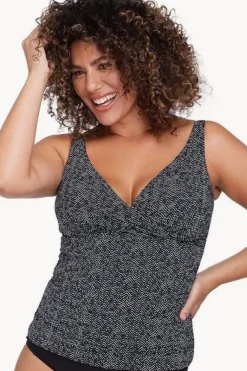 Tankini Tops|Artesands Zig Zag Delacroix Tankini Separate Zig zag black