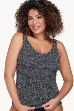 Tankini Tops|Artesands Zig Zag Raphael E/F Cup Tankini Separate Zig zag black