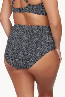 Bottoms|Artesands Zig Zag Rouched High Waist Pant Zig zag black